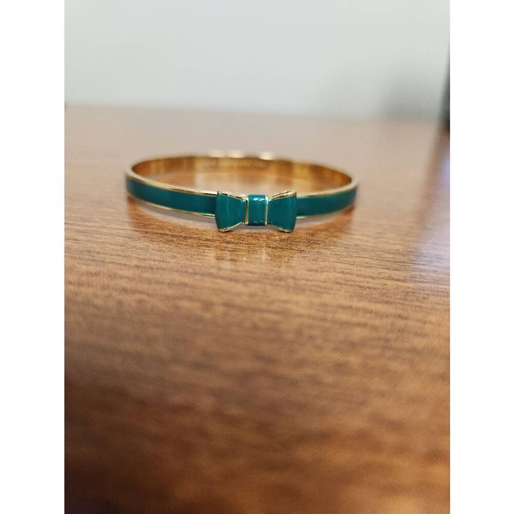 Kate Spade Green and Goldtone bow bangle  (PF) - Picture 4 of 5